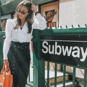 Dark Wash Forever 21 Jeans with Metal Studded Belt Size S